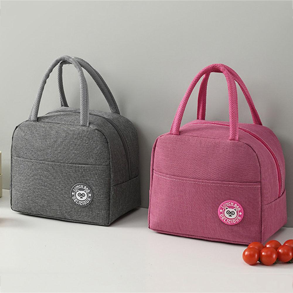 Geantă portabilă de prânz Cutie izolată din pânză Recipient termic pentru alimente reci pentru studenți Geantă izolată pentru congelator Păstrați căldura Geantă de picnic de camping