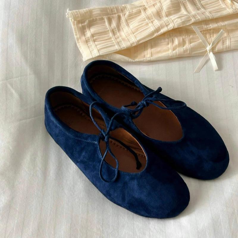 Schnür-Mary-Jane-Flats für Damen, runde Spitze, bequem, elegant, Ballerinas, Damen, Schleife, flache Freizeitschuhe