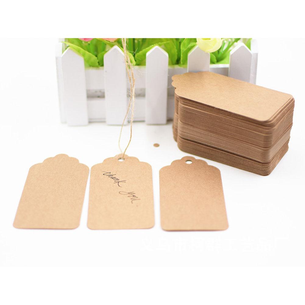 100pcs/Pack Retro Kraft Paper Handwritten Label Wide Arrowhead Shaped Notes Labels Paper Stationery