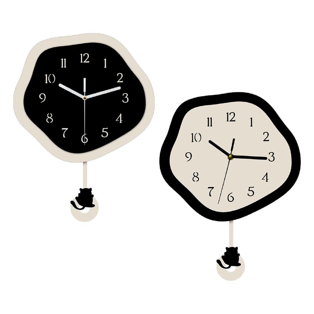 Katzen Wanduhr Tickenfrei Gut Ablesbar Niedlich Minimalistisch Einzigartige Dekoration Schmuckstück Dekorative Uhr für Schlafzimmer Innen Studio