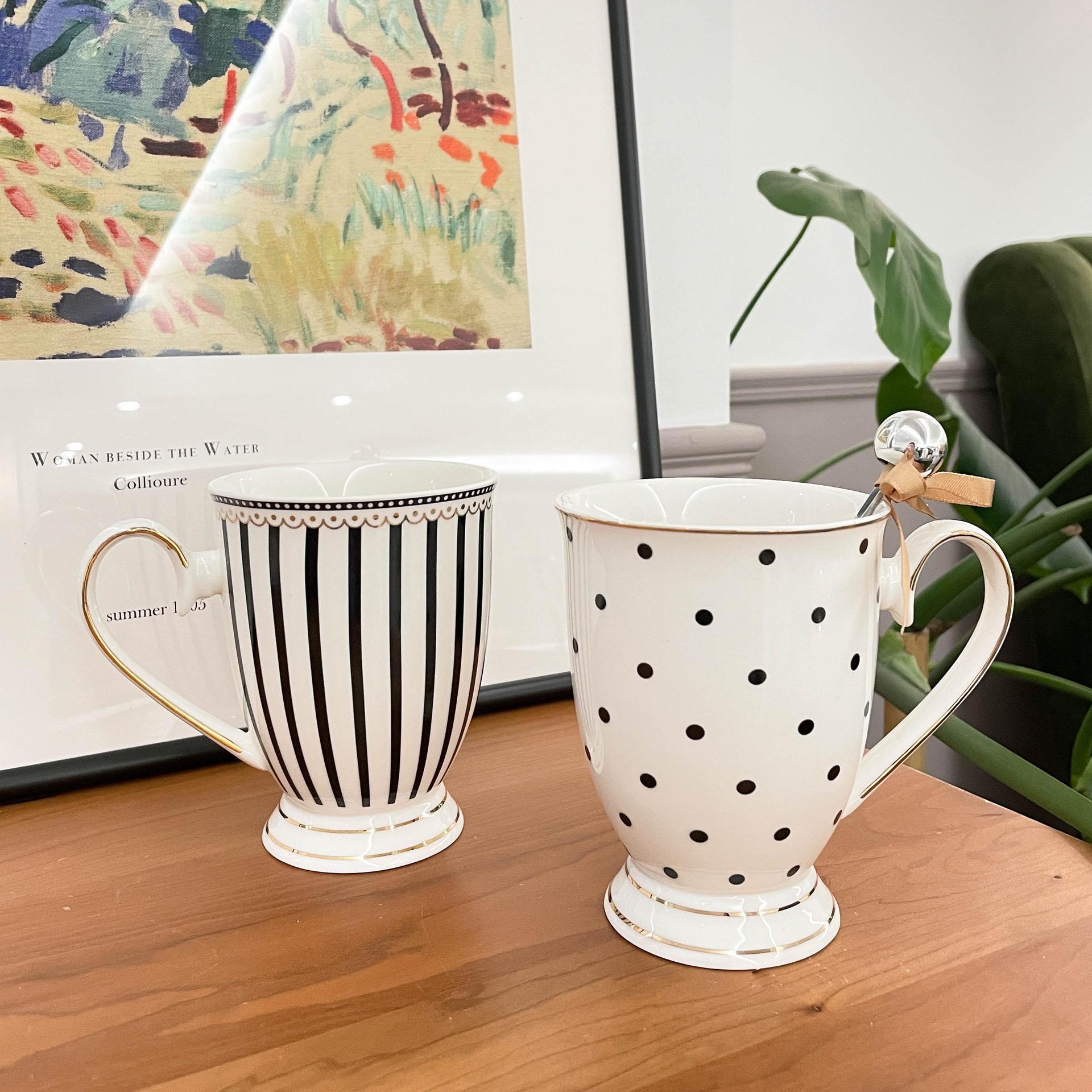 Home&Kitchen Accessories Light Nordic Retro Luxury Coffee Cup Western Phnom Penh Couple Ceramic Cup High-End Afternoon Tea Mug Gift Box
