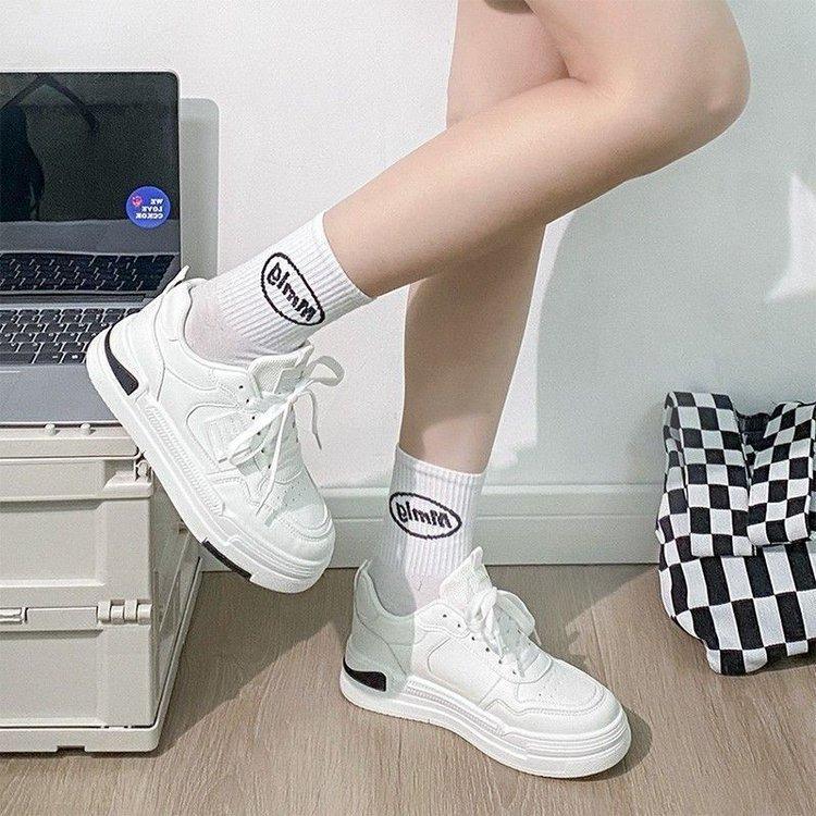INS Bílé boty pro studenty Korejský styl Dámská módní Jarní Nové Prodyšné Platforma Muffin Tenisky Dámská ležérní obuv pro ženy