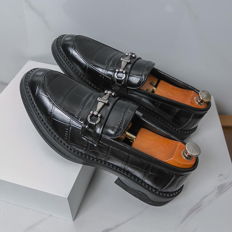 

Брендовое Качество Мужская Кожаная Деловая Обувь для Свиданий Удобная Подошва Кожаная Обувь Офисная Повседневная Горячая Распродажа Лоферы с Низким Верхом 46 чёрный