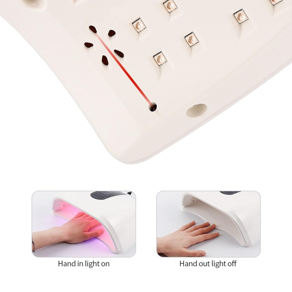 96W 48LED Lights Nail Dryer Red Light Fast Drying LED Nail Lamp Tow Hand Big Lamp Gel Polish Dryer Timer Smart Nail Art Tools