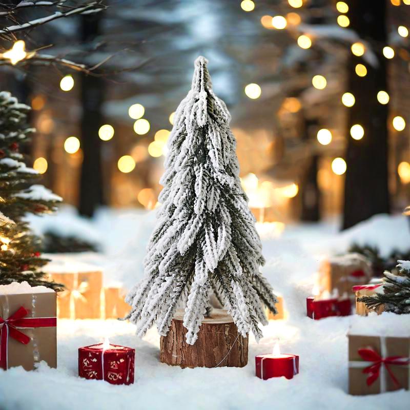 1 stk Mini Snødekt Juletre Fallende Snø Juletre Skrivebord PE Juletre PE Snødekt Julepynt