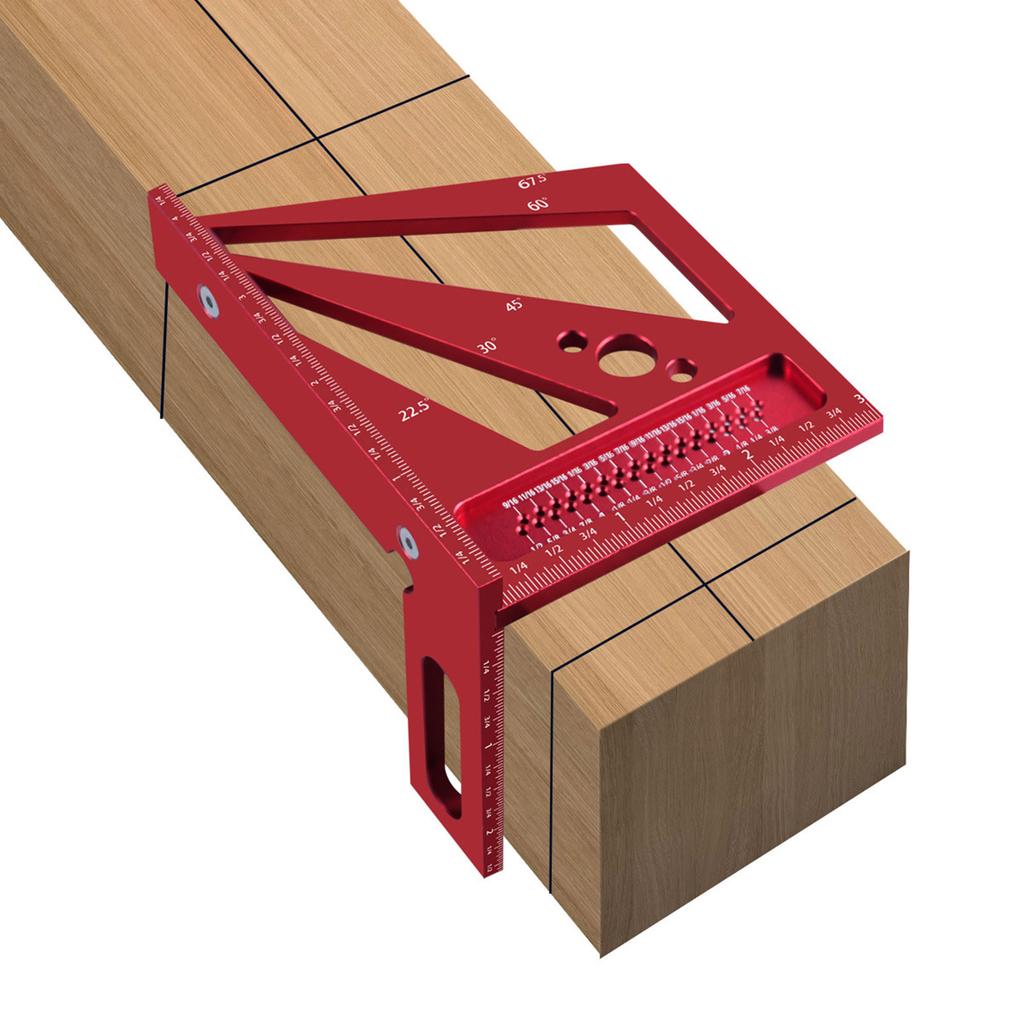 Kątomierz kątowy do obróbki drewna ze stopu aluminium, kątomierz trójkątny, linijka do pomiaru układu, odpowiedni dla inżyniera cieśli