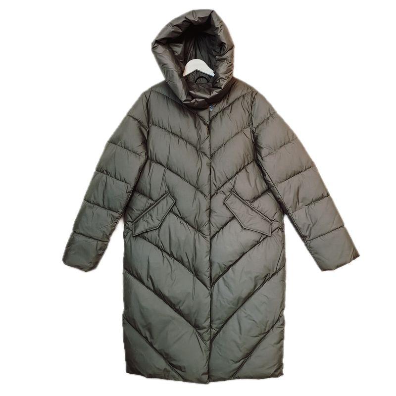 Exported to Russia Hooded down Cotton Cold Protective Clothing Female Pure Color Minimalist Fashion Thickened Cotton Padded Coat Northeast Winter
