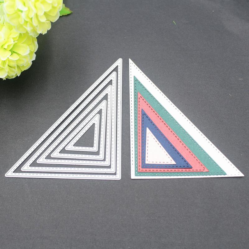 Multi-layer Triangular Edges and Corners Design Pattern Scrapbooking Craft Die 3D DIY Festival Card Making