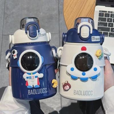 Termoska pro astronauty s vysokou kapacitou pro děti - Nerezová ocel 316, Design s velkým bříškem se slámkou