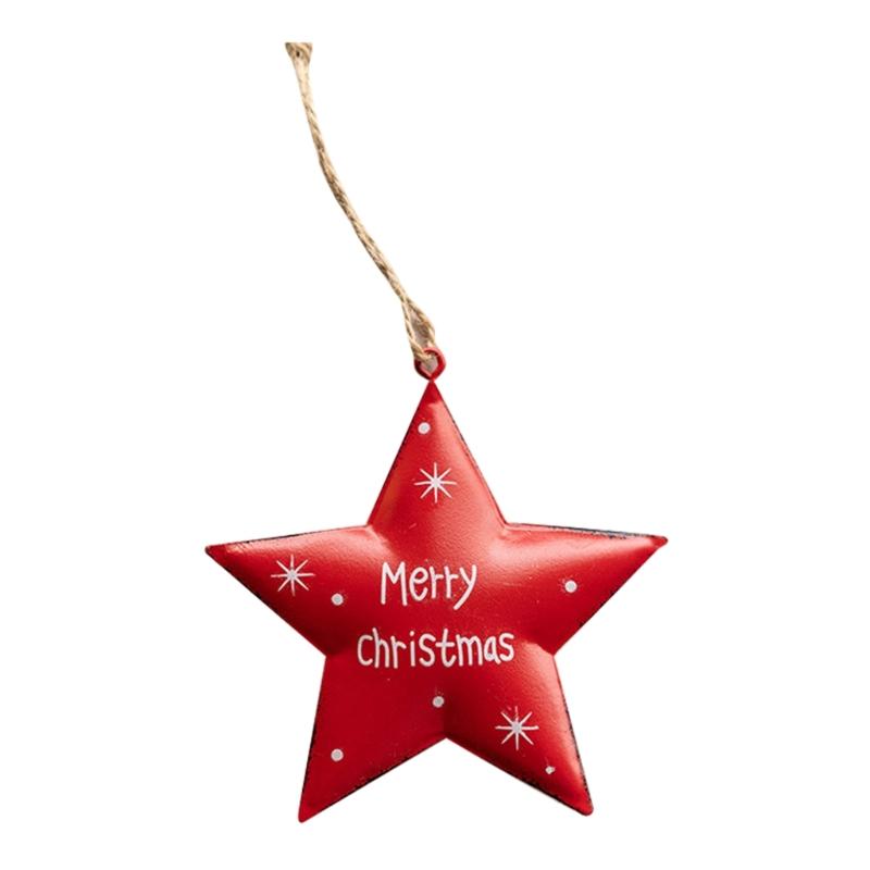 

New Iron Christmas Tree Hanging Ornament Christmas Tree Star Snowflake Gift Box Xmas Party Home Decor Pendant Christmas