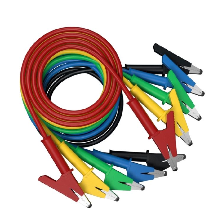 

5pcs PVC Alligators clip Test Cables 1meter Flexible Wire Heavy Duty Spring clip Automotive Electrical Testing clip 1