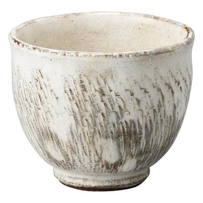 Marui Pottery Shigaraki Ware Hechimon Teacup, Approx. 250ml Capacity, Snow Wings Design, White, 3-4498
