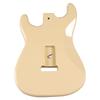 Lesklé krémově žluté tělo elektrické kytary z topolu se třemi single-coil snímači