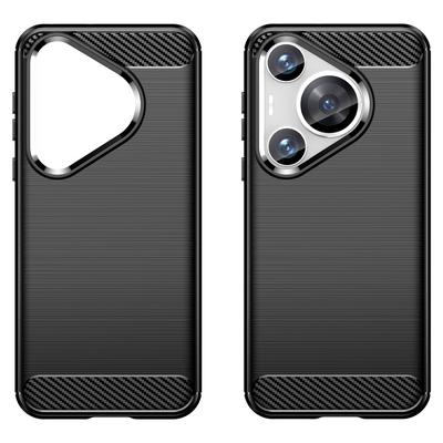 For Huawei Pura 70 Pro/70 Pro+ Case Anti-fingerprint TPU Cover Carbon Fiber Texture