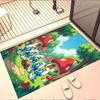 Blue Smurfs Print Rug, Washable Floor Carpet, For Entryway Dorm Laundry Room Office Study, Home Decor Birthday Christmas Gift