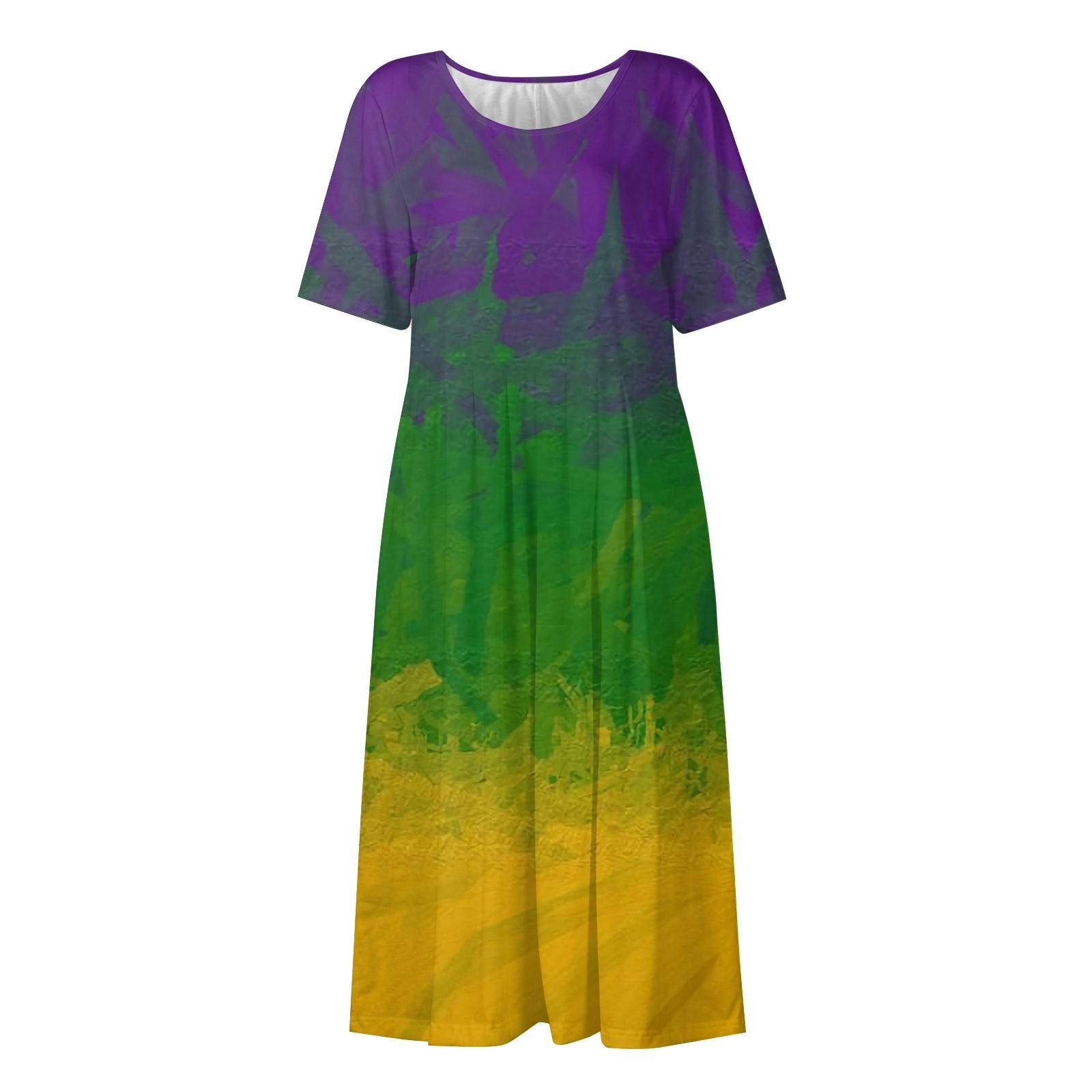 Женское повседневное модное платье с круглым вырезом и принтом XL — фото 5