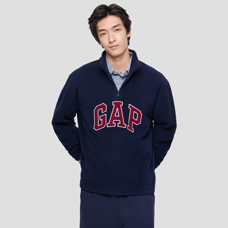 Gap Unisex Fall 2025 Logo Fleece Half-Zip Stand-Collar Sweatshirt