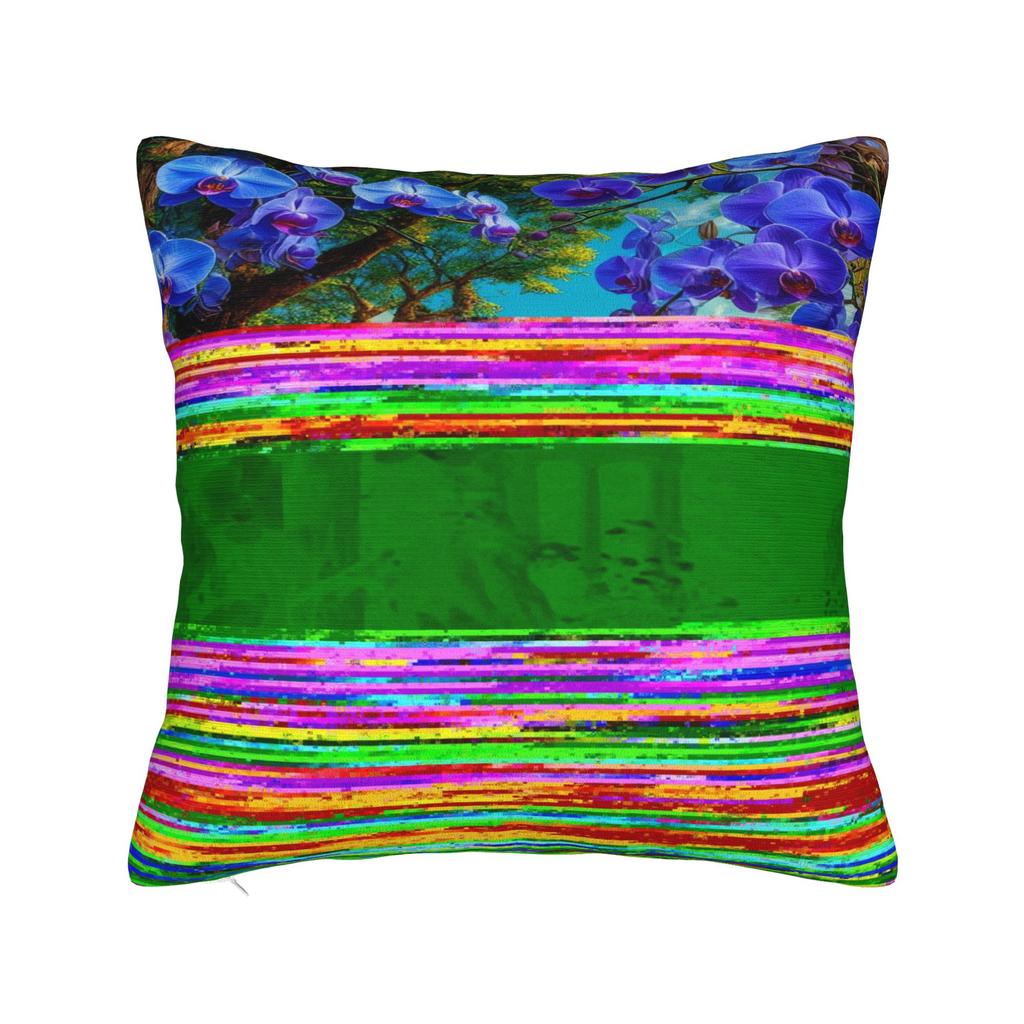 Rainbow Waterfall Art Pillow Cover  Square Cushion Cover Cute Funny Pillow Case For Living Room Chair