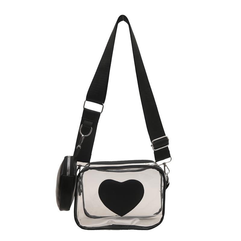 New Wide Shoulder Strap PVC Bag for Women, Casual and Simple Small Fresh Transparent Jelly Bag, Single Shoulder Crossbody Bags