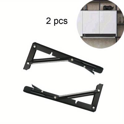 2pcs DIY for Home Storage 90 Degree Angle Stainless Steel Triangle Adjustable Floating Shelf Bracket Wall Mounted Table Folding Shelf Bracket