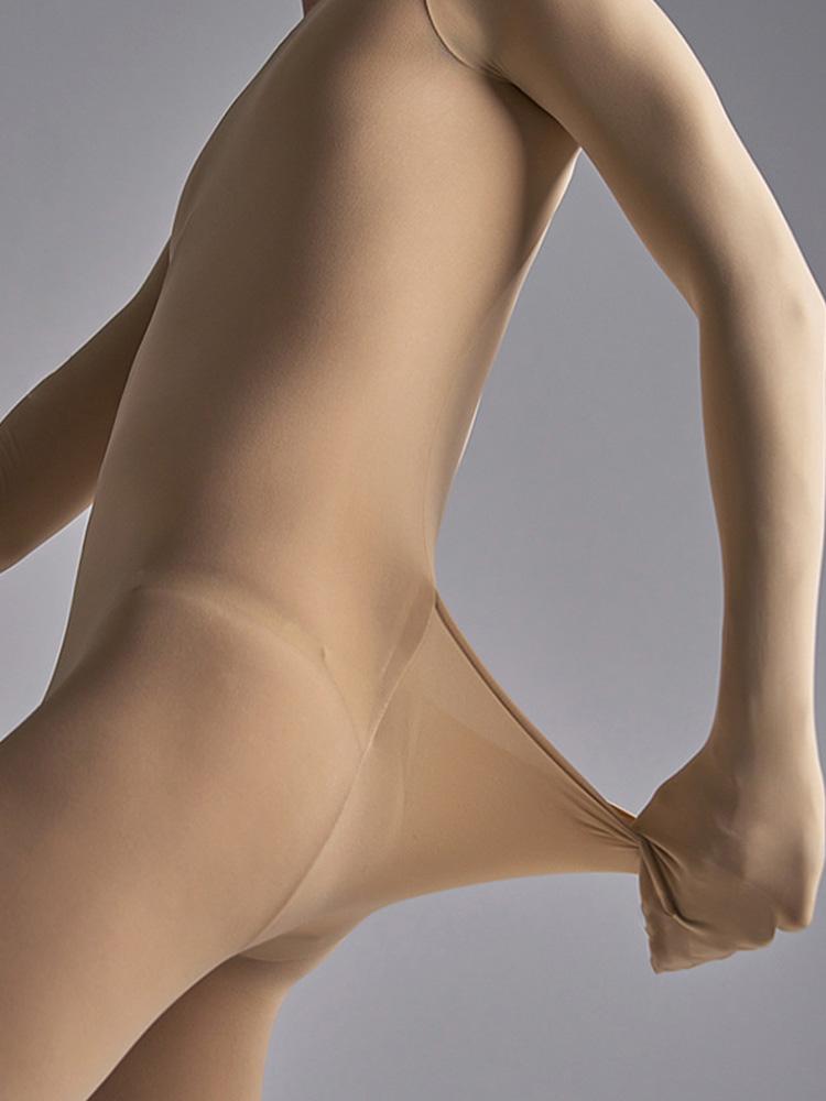 Sexy Men 120D Oil Glossy Shiny Bodysuit U Convex Pouch Bandage Sexy Tight Back Put Up Elastic Bodyhouse Erotic Shaping Leotard