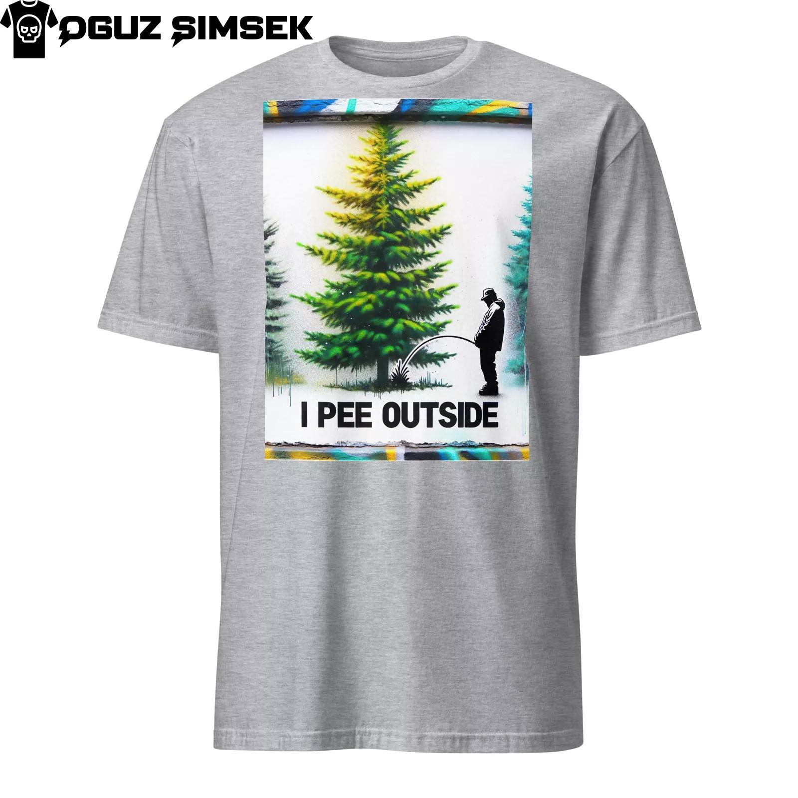 Funny Camping T-Shirt Mens Womens Tees Top: I Pee Outside - Unisex Tee for Nature Lovers! 2XL