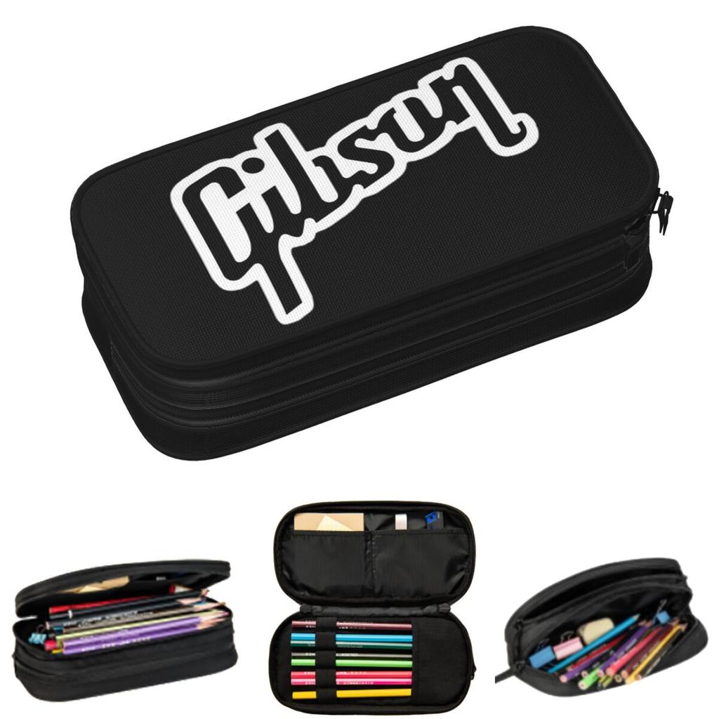 Gibsons Music 1894 Logo Pencil Cases for Students Gifts Pen Box Pencil Bag Big Capacity Pencil Pouch