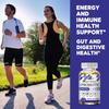 Tägliche Vitalität + Probiotika, enthält Pflanzenextrakte, Präbiotika und probiotische Kapseln, 120 Kapseln.