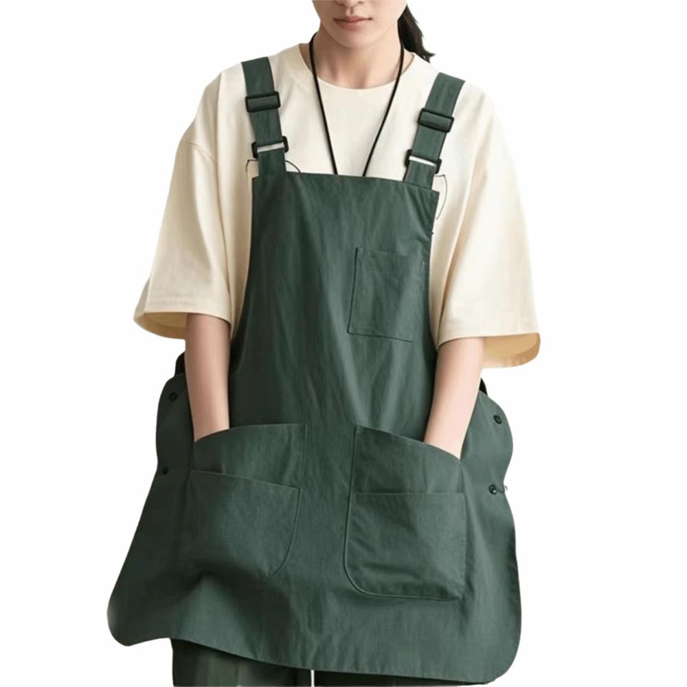 

Sleeveless Baking Apron Breathable Kitchen Cooking Apron Oil-Proof Workwear Apron Home Use зелёный