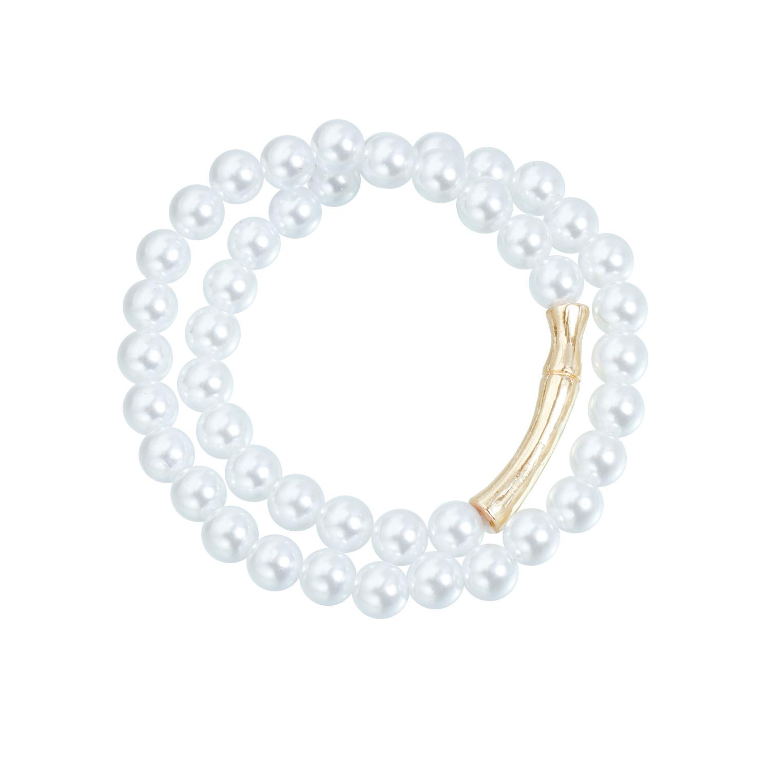 Double-layer water drop imitation pearl necklace, light luxury retro adjustable stacking necklace set