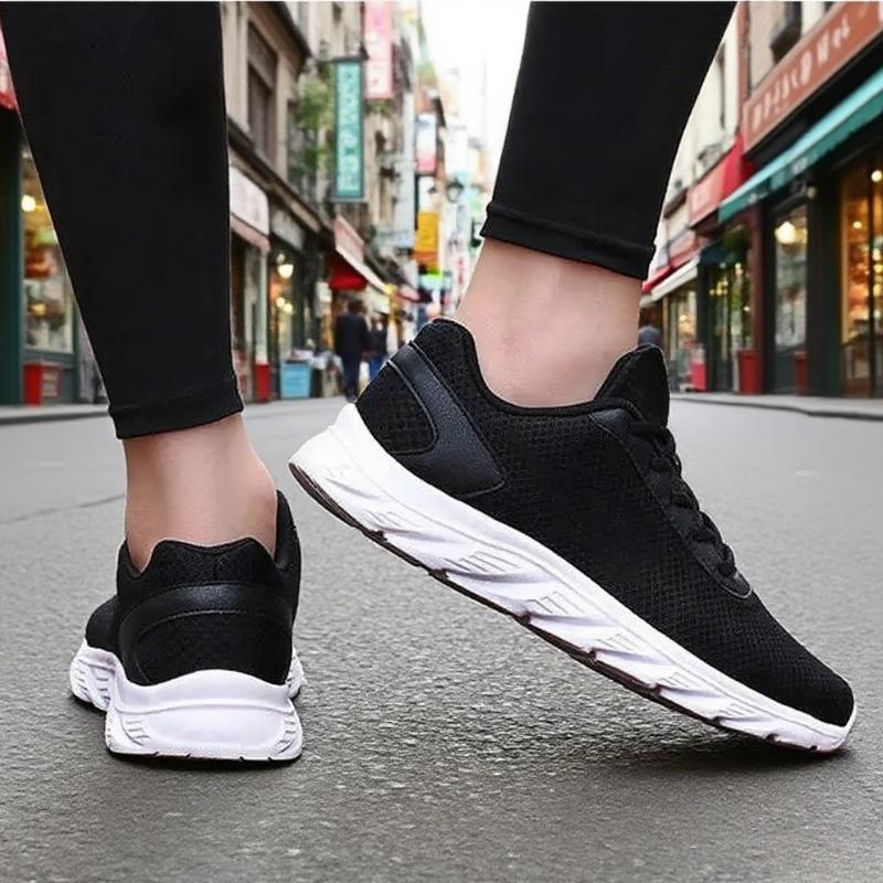 

Men s Running Shoes Comfortable Shock-absorption Black Jogging Shoes Men s Sneaker Casual Antiskid Wear-resistant Men Sport Shoe 45