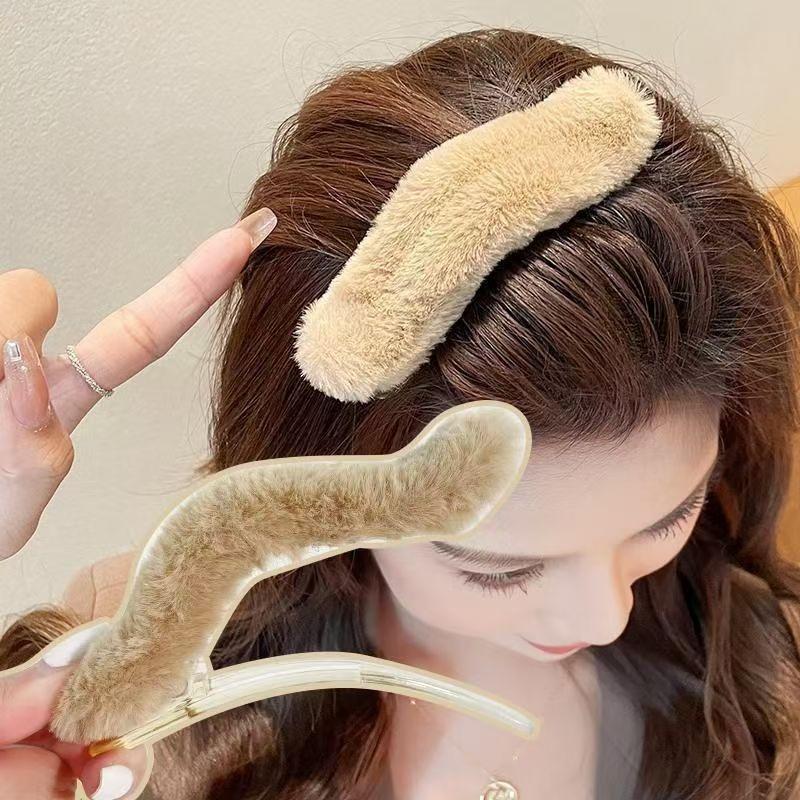 Maillard Pearl Plush Hairpin Women'S Back Head Hair Clip Large Duck Bill Clip Temperament Hairpin Headdress