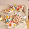 Bestickte Landhausstil Blumenkissenbezüge für Zuhause Sofa Bett Zierkissenbezug Wohnzimmer Dekorativ