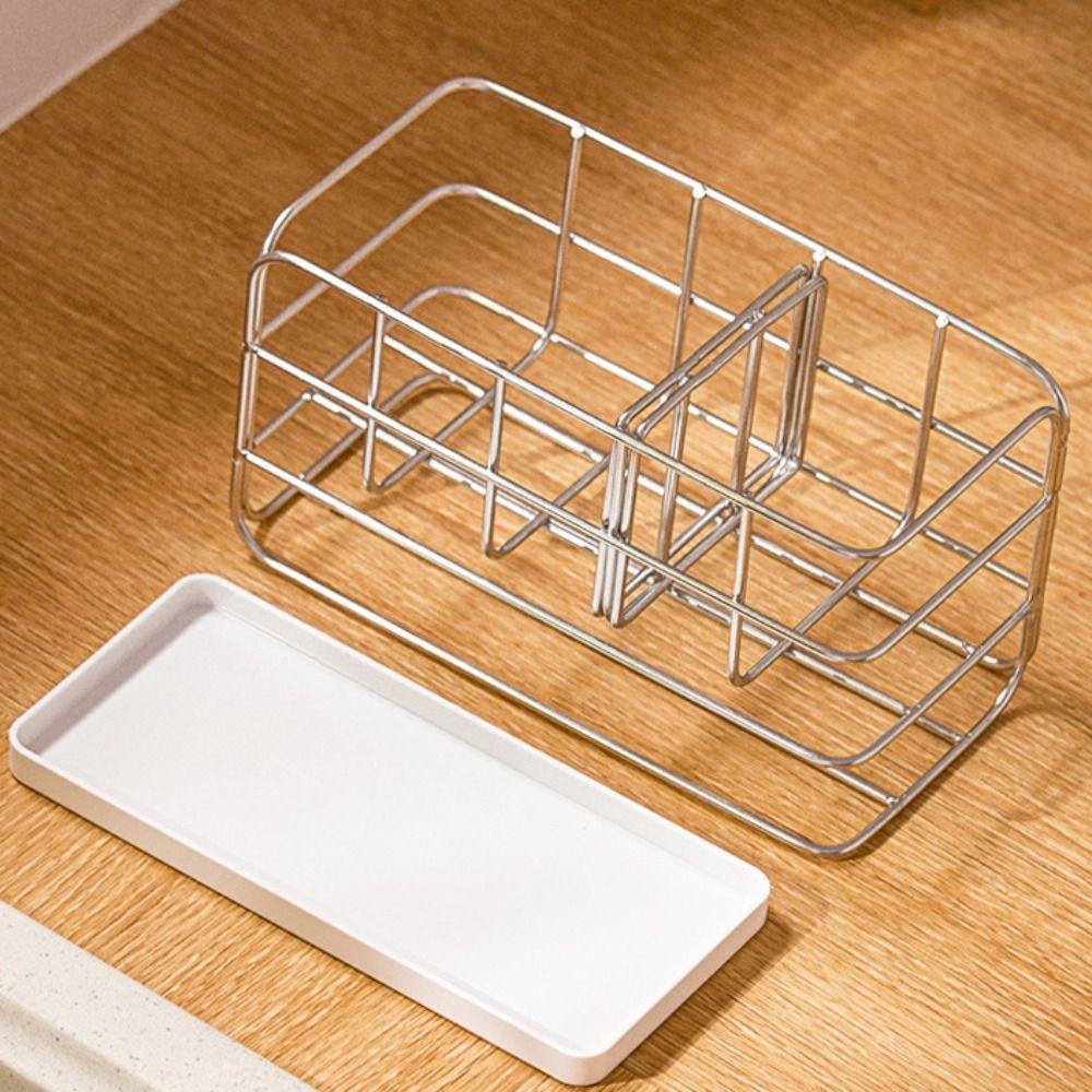 Removable Partitions Sink Sponge Holder Stainless Steel Dishwashing Liquid Storage Shelf  Bathroom