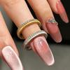 Vintage Light Luxury Matte Brushed Rings for Women   Single Row Diamond Circle Exquisite Couple Style Ring Fine Jewelry