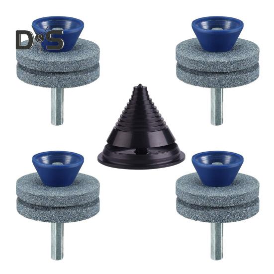 

Точилка для лезвий газонокосилки с балансиром, износостойкие вращающиеся точилки для лезвий, точилка для тупых лезвий газонокосилки для любой ручной дрели синий