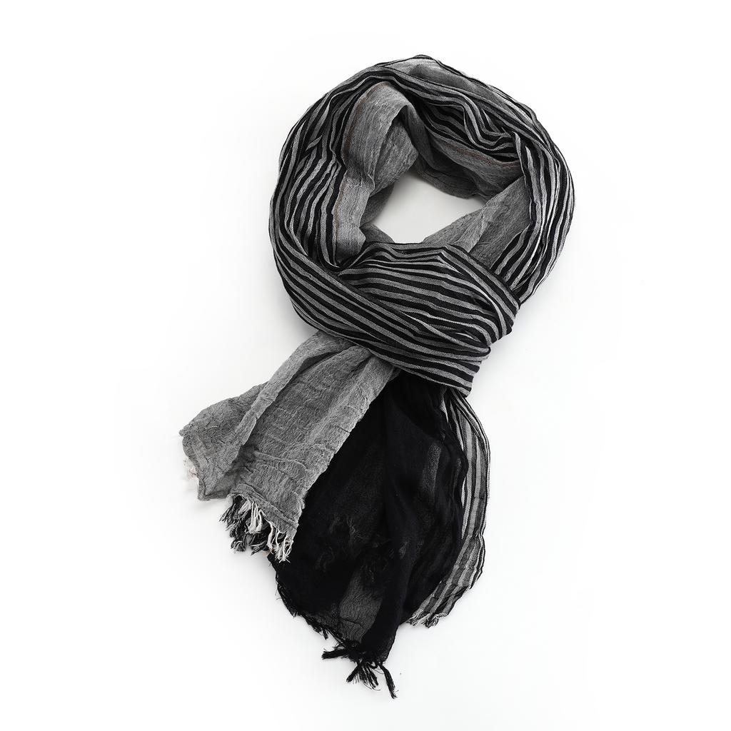 Unisex Striped Cotton Linen Men'S Scarf Autumn Winter Warm Pashmina Neckerchief Casual Male Accessories Short Tassel Bufanda