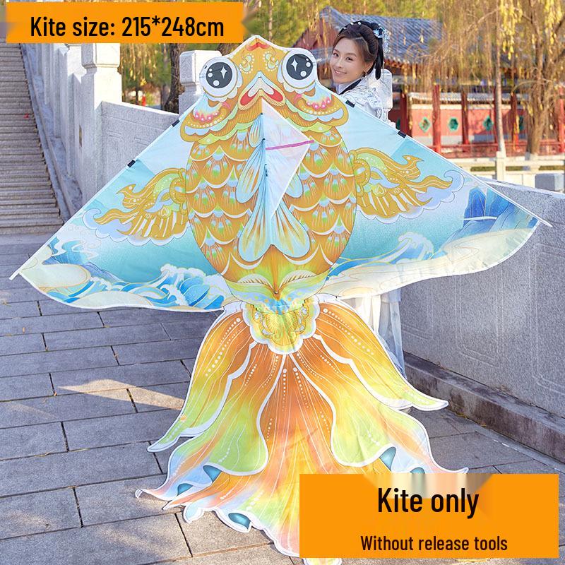 High-End Chinese Style Goldfish Koi Kite for Adults - Easy to Fly in Light Breezes.