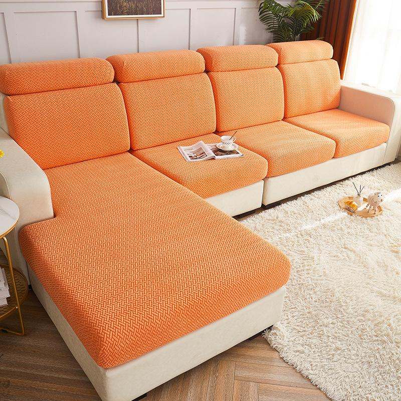 Thick Cushion Cover Fitted Sofa Covers Living Room Washable Stretch Jacquard Seat Cover Furniture Protector Sectional Sofa S032