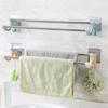 Wall Mounted Double Rod Towel Bar Punch-free Towel Storage Shelf Towel Rack  Kitchen