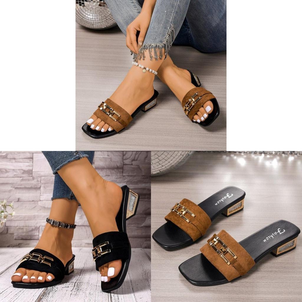 Summer Low Heel Flat Sandals With Pu Upper And Rubber Sole For Casual Wear In Large Sizes