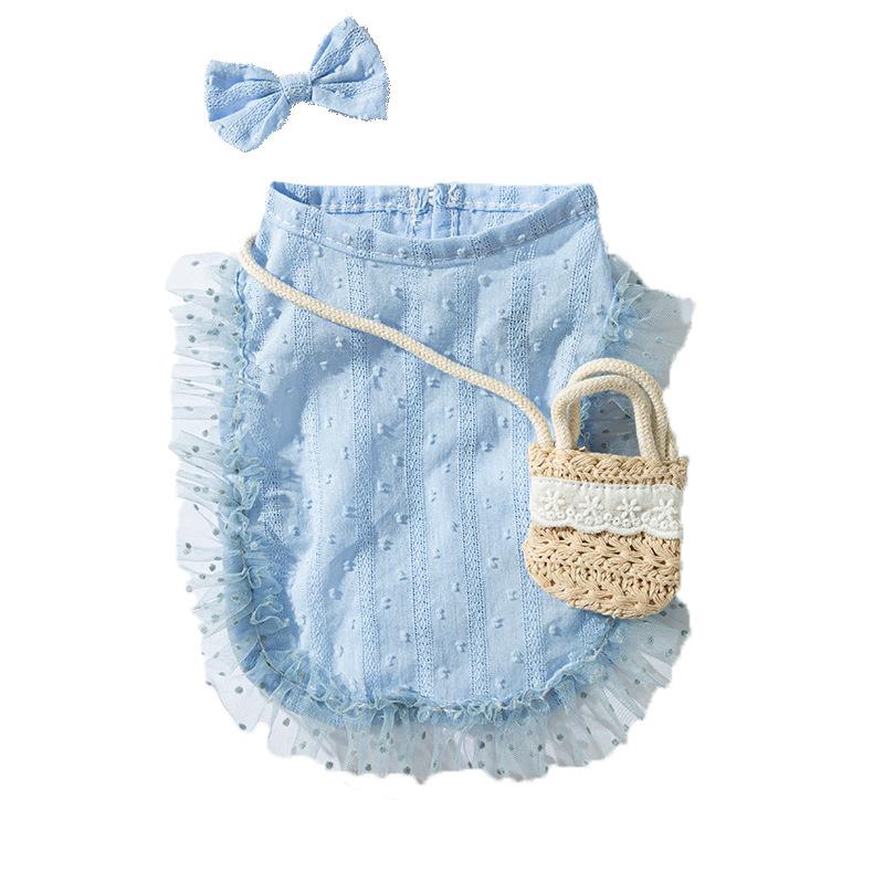 Ins Wind Cat Clothes Spring and Summer Quiet Pastoral Cat Vest Hairless Cat Kitten Pet Clothes