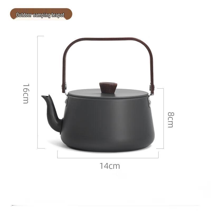 OEING Aluminum Alloy Camping Kettle with Wooden Handle 1.1L