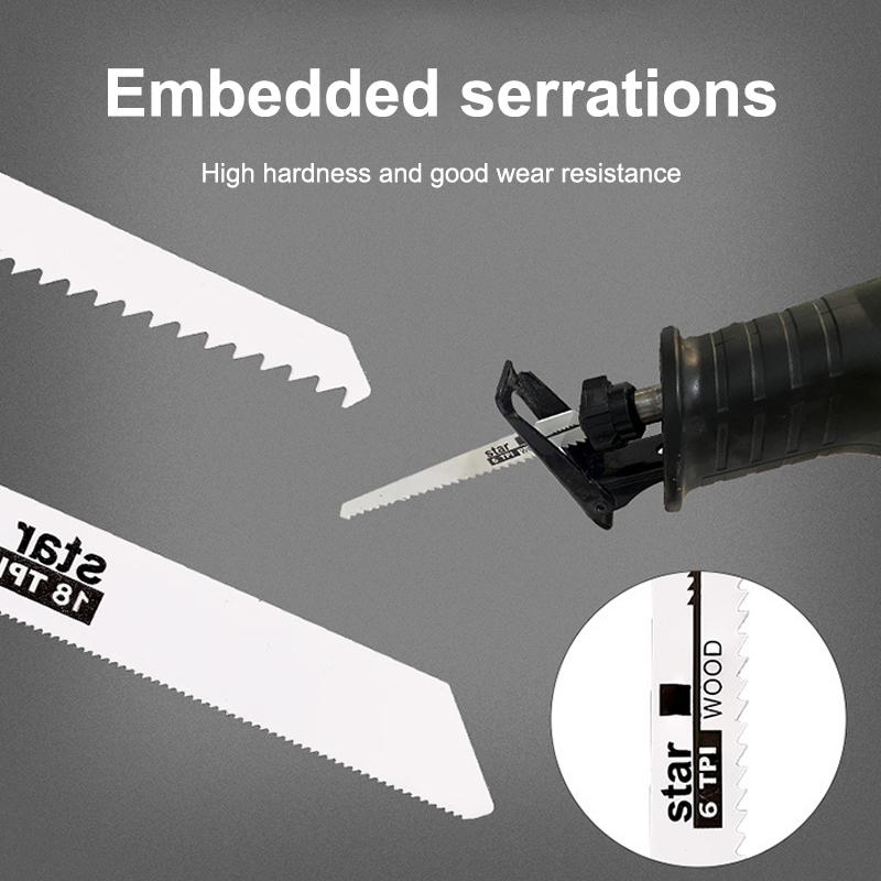Universal Woodworking And Metal Cutting Reciprocating Saw Blade For Diy And Professional Use, Coarse And Fine Teeth