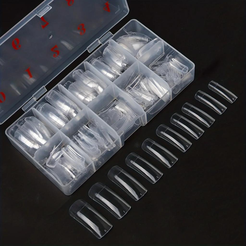 500PCS Half Cover False Nails Tips 10 Sizes Boxed Lady French Acrylic Artificial Press On Nails Fake Nail For Salons&Home DIY
