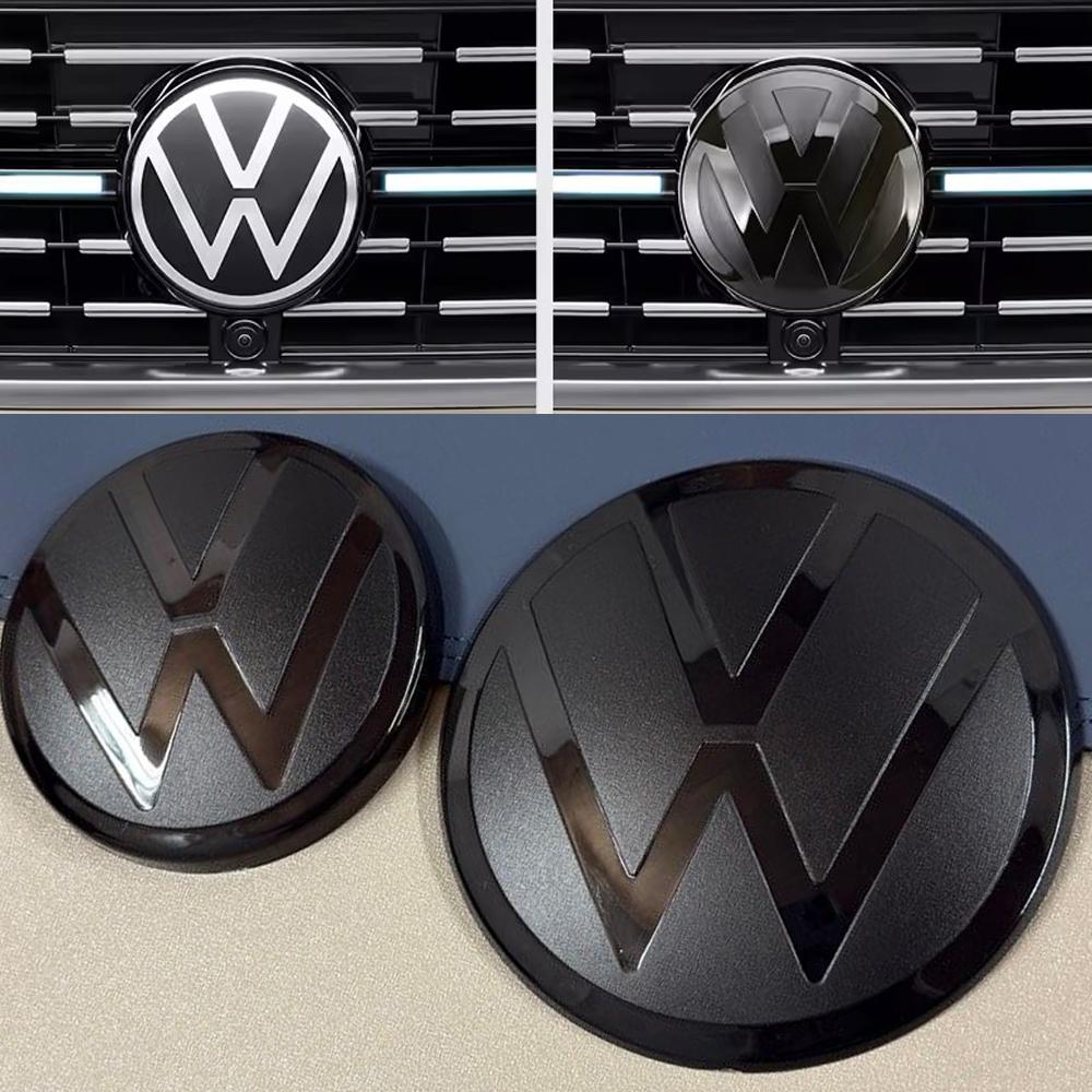 2pcs Front and Rear Emblem For VW Golf 6/Golf 7/Golf 7.5/Golf 8 Not Affect ACC Modified Black Label Flat Mirror Logo CoverSticke Lm2