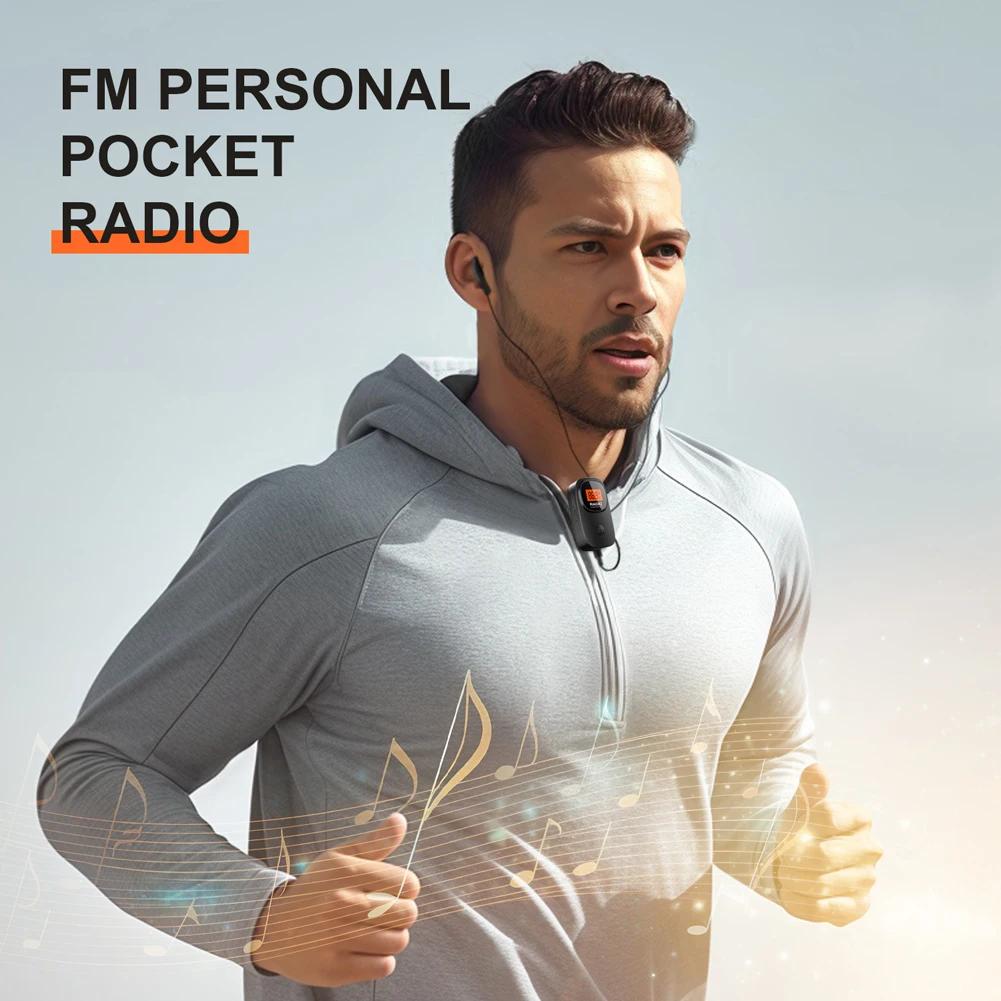 Mini Radio Portable Walkman Radios FM Stereo Music Playe AAA Battery Operated Radio with Headphones/Clip For Walking Go Hiking