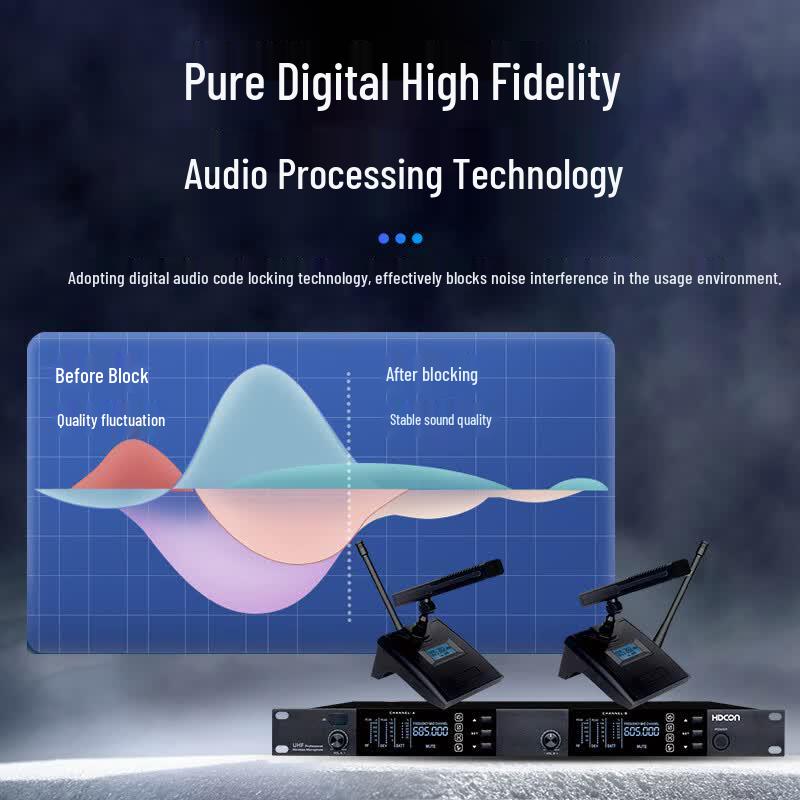 HDCON HT-D820D1 UHF Dual Wireless Conference Desktop Microphone System (CN version)