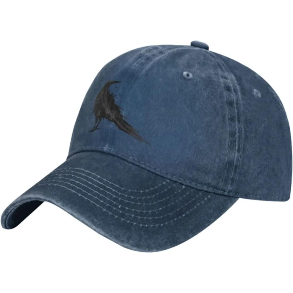 Vintage Crow Raven Black Bird Retro Vtipné dárky Baseballové čepice pro muže a ženy Kovbojský klobouk Trucker Klobouk Sluneční klobouky