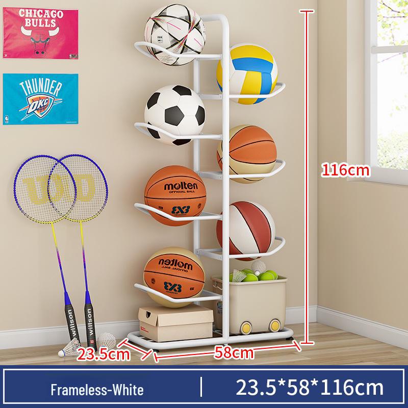 Multisport-Aufbewahrungsregal für Basketball, Fußball, Schläger und Fitnessgeräte